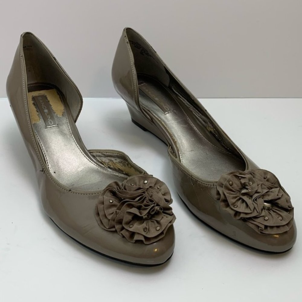 Bandolino Brown Floral Wedges